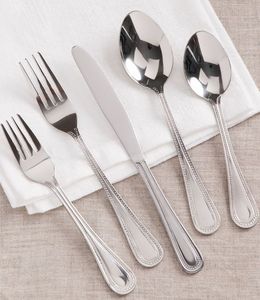 Ensemble de couverts en métal non toxique, 5 pièces, compatibles lave-vaisselle, haute qualité, pour la décoration de table, fournitures de restaurant - Product Image 6
