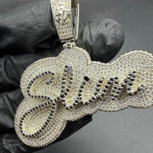 Colgante de Letra con Cristales de Estrás y Microincrustaciones, Amuleto Temático, Estilo Hiphop Unisex, Regalo - Product Image 1