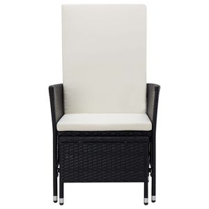 Grande Set di Mobili da Giardino in Polyrattan Nero e Bianco Crema - Product Image 4