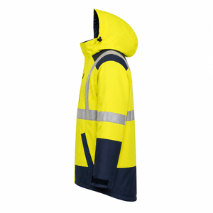Veste de sécurité haute visibilité réfléchissante, imperméable, à capuche, jaune, en tissu Oxford, unisexe, pour le travail industriel, personnalisable, vente en gros - Product Image 4