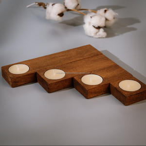 Porte-bougie en bois durable et écologique personnalisé, porte-bougie de mariage artisanal personnalisé dans toutes les tailles - Product Image 6