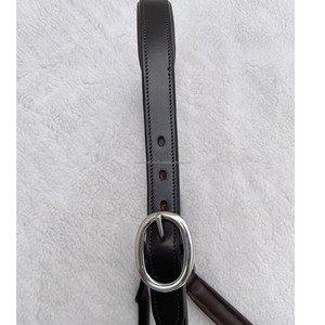 Halter de caballo de cuero de vaca anatómico hecho a mano de alta calidad LH242501 latón macizo con pulido de níquel estilo occidental e inglés - Product Image 3