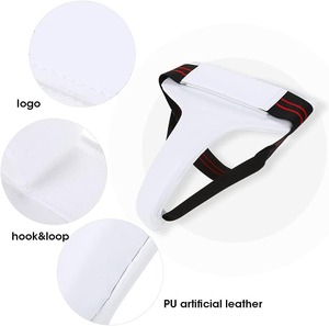 Protector Inguinal Profesional de Cuero Suede Blanco – Ajuste Elástico Premium para Deportes y Sparring - Product Image 2