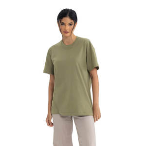 T-shirt en coton doux et tendance pour homme, col rond, tricoté, avec logo sur le devant, haute qualité, 100 % coton, écologique, vente en gros - Product Image 1