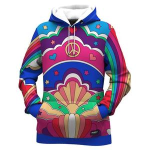 Sudadera con Capucha y Estampado Neón para Hombre, Sudadera Tejida con Capucha y Manga Regular, Impresión por Sublimación, Ropa Urbana de Otoño - Product Image 6