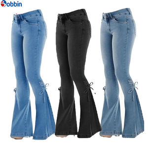 Jean évasé confortable pour femme, coupe skinny, taille haute, extensible, style bootcut, en denim, pour femme - Product Image 6