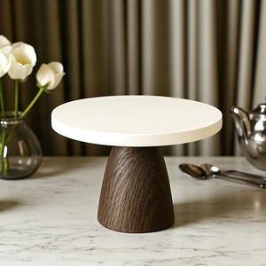 Durable White Top Dark <b>Wooden</b> <b>Cake</b> <b>Stand</b> for Wedding Birthday Party Events Guest Hosting Home And Kitchen Display From India - Product Image 1