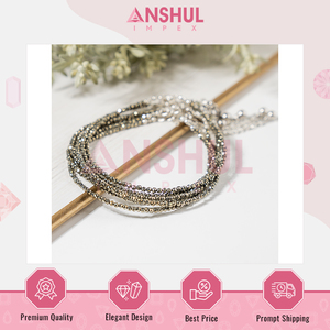 Joyería de Moda de Lujo, Tobillera Ajustable de Cristal de Pirita Facetada de 2 mm, Ligera, Versátil y de Alta Calidad - Product Image 4