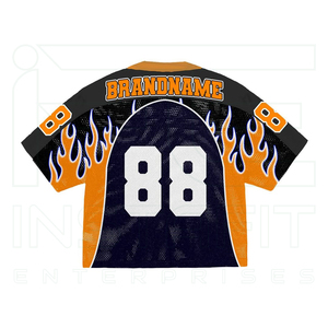 เสื้อยืดโอเวอร์ไซส์ทรงบ็อกซี่สไตล์วินเทจสำหรับผู้ชาย ผ้าตาข่ายเนื้อหนา พิมพ์ลายแบบซับลิเมชั่น สตรีทแวร์ ทรงครอป - Product Image 2