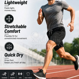 Shorts techniques en nylon légers et respirants, coupe athlétique confortable pour la course, l'entraînement, la salle de sport et les activités quotidiennes en plein air - Product Image 4