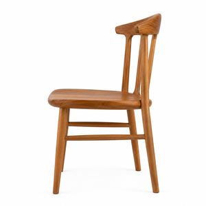 Modern <b>Scandinavian</b> Solid Teak Wood Eco-Friendly Durable <b>Dining</b> <b>Chair</b> Sculpted Backrest Nordic Handmade Design for Villa Park - Product Image 2