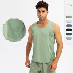 Camisetas sin mangas de algodón 100% transpirables para hombre, personalizadas al por mayor, con estampado digital, estilo deportivo, para culturismo y fitness, 240g - Product Image 2