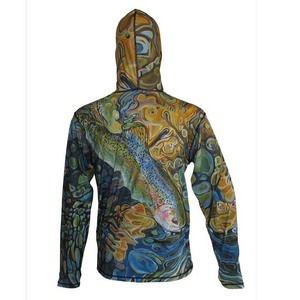Sweat à capuche de pêche pour homme avec protection UPF 50, impression par sublimation, manches longues, anti-UV, fermeture éclair, veste en polyester pour activités de plein air - Product Image 6