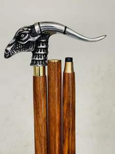 Bastón de Madera con Empuñadura de Latón de 3 Pulgadas, Estilo Vintage, Bastón de Movilidad para Hombres y Mujeres, Eje de Madera Maciza con Decoración - Product Image 2