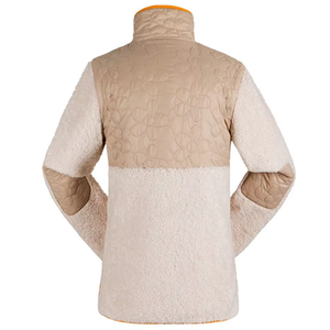Veste matelassée en fausse fourrure pour femme, beige, col montant, fermeture éclair, style sherpa, manteau d'hiver - Product Image 2