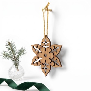 High Quality <b>Wooden</b> Christmas Hanging Ornament With Elegant <b>Laser</b> Engraving For Christmas Tree Holiday Home Decoration - Product Image 3