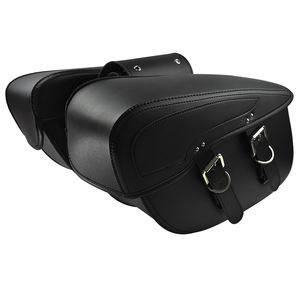 Alforjas Laterales para Motocicleta de Cuero Negro, Ligeras, Impermeables y Aisladas, de 20-36L, para Motos Cruiser y Touring - Product Image 1