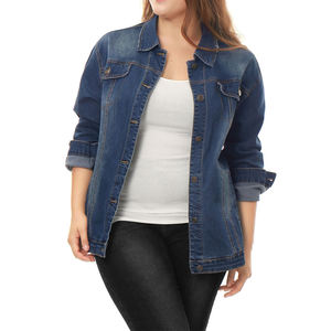 Women's <b>Denim</b> Trucker <b>Jacket</b> Classic Casual Button Up Jean Coat Streetwear Fashion <b>Custom</b> Manufacturer - Product Image 3