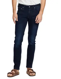 OEM e ODM logo personalizzato all'ingrosso ultimo design slim fit moda denim pantaloni skinny jeans fantasia uomo, jeans strappati uomo