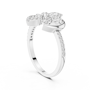Ensemble de bagues en diamant cultivé en laboratoire IMPERIAL FLOWER, or blanc 18 carats plaqué rhodium, style minimaliste pour femmes, fiançailles, mariage, fête - Product Image 2
