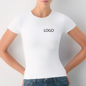 T-shirt Femme Tendance Col Rond Léger et Doux Décontracté Été Design Moderne Vente en Gros Service OEM Prix Abordable 2026 - Product Image 1