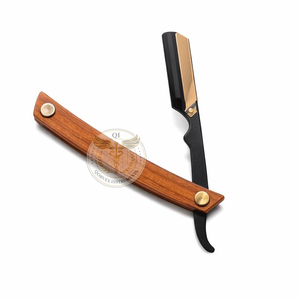 Cuchilla de Afeitar Profesional con Mango de Madera y Acero Inoxidable Premium para Barbería, Uso Doméstico y en Salón de Belleza - Product Image 4