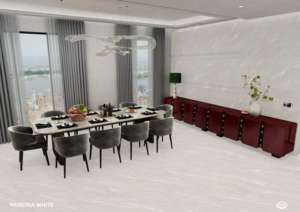 Dalle de porcelaine émaillée brillante de luxe 600x1200mm 60x120cm 24x48 pouces – Solution de carrelage décoratif grand format pour murs et sols - Product Image 2