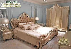 Muebles de Dormitorio con Diseño de Hojas Talladas, Estilo Francés, Cama Doble y Juego de Dormitorio, Muebles de Dormitorio Nuevos de Marca Francesa Tallada - Product Image 4