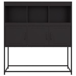 Aparador Estándar de Acero Laminado en Frío Negro para Sala de Estar, Gabinetes Elegantes - Product Image 6