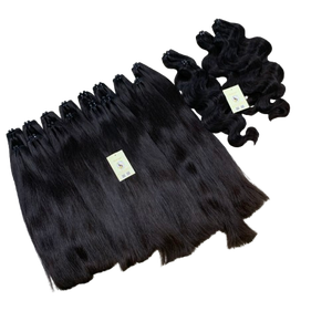 Extensiones de Cabello Natural Negro Virgen Vietnamita de Alta Calidad, Ondulado y Liso, Doble Trama, Tejido a Máquina, Directo de Fábrica - Product Image 1