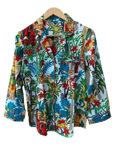 Conjunto de Pijama Coordinado con Estampado Animal para Mujer de Naaz Textile, Verano, Casual, Suave, Transpirable, 100% Algodón, Camisones hasta la Rodilla - Product Image 4