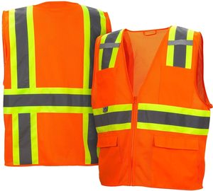 Chaleco de Seguridad Reflectante de Alta Visibilidad, 100% Poliéster, Transpirable, Ignífugo, Impermeable, con Cremallera Frontal, Personalizable - Product Image 1