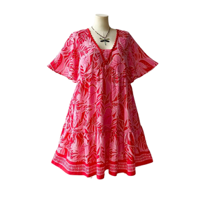 Vestido midi estampado para mujer con lazo en la cintura, vestido de moda - Product Image 1
