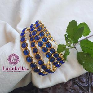 Blue Kemp Pearl Beaded Bangles-Trendy Fashion Bracelets - Product Image 1
