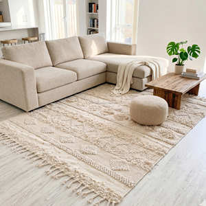 Modern Style Boho Rug 2x3 Rectangle Pastel Color Handloom Non Slip Flat <b>Weave</b> Durable Bedroom Floor Rugs With Fringes - Product Image 4