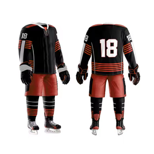 Uniforme de hockey sur glace personnalisé imprimé en polyester respirant de haute qualité, logo frontal, faible MOQ, service OEM disponible - Product Image 5