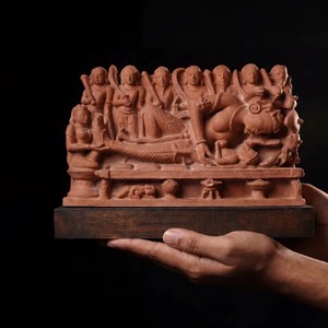 Sculpture de la naissance de Krishna au fini antique, réplique en relief du Xe siècle, vente en gros directe du grossiste - Product Image 3
