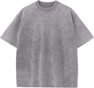 เสื้อยืดแขนสั้นวินเทจผ้าฝ้าย 100% 230gsm ขายส่ง ปรับแต่งโลโก้ได้ พิมพ์ลายเสื้อยืดโอเวอร์ไซส์ เสื้อยืดผู้ชายแบบฟอกสี - Product Image 6