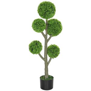 Albero di Cipresso Artificiale in Vaso per Uso Interno/Esterno - 110 cm Verde - Product Image 1