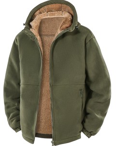 Veste en molleton unie pour homme, col zippé, style décontracté, pour l'automne, sans capuche, en tissu tricoté - Product Image 1