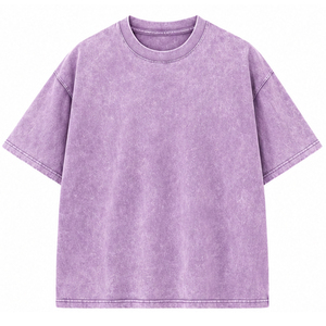 เสื้อยืดคอตตอน 100% แบบถักลายพรีเมียม แอซิดวอช ทรงโอเวอร์ไซส์ สไตล์วินเทจ หนานุ่ม  รีไซเคิลได้ เหมาะสำหรับสตรีทแวร์ รับผลิตแบบ OEM - Product Image 5