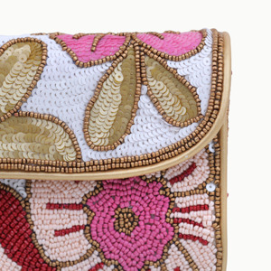 Bolso de Hombro con Cuentas y Patrón Floral, Bolso Bandolera Bohemio para Uso Diario de Mujer - Product Image 5