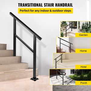 Rampe d'escalier extérieure en aluminium, capacité de charge 165 LBS, 36 x 35 pouces, de style transitoire, dispositif d'assistance pour escaliers extérieurs - Product Image 2
