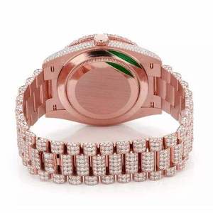 Luxury Iced Out Moissanite <b>Watch</b> Rose Gold Automatic Mechanical Diamond Bust Down Hip Hop Wristwatch - Product Image 3