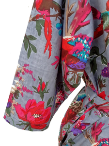 Batas de mujer de algodón 100%, bata Kimono indio estampada con cierre de cordón, transpirable para la temporada de invierno - Product Image 2