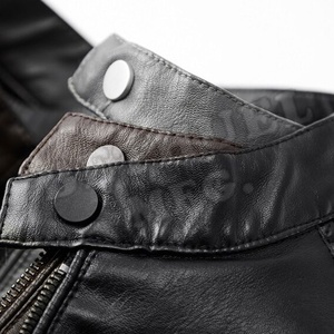 Men's Winter High Quality Genuine Leather <b>Canvas</b> <b>Jacket</b> Business Casual Style Embroidery Breathable Reversible New Biker - Product Image 4