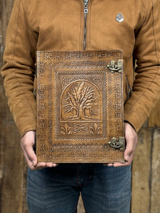 Embossed Leather Journal, <b>Tree</b> of Life Design, Wedding Guest <b>Book</b>, Photo Album - Product Image 4