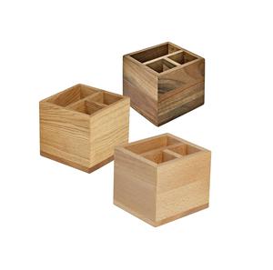 Regalo Empresarial, Portalápices Cuadrado de Madera de Nogal para Oficina, Portalápices de Escritorio con Buen Acabado Pulido - Product Image 1