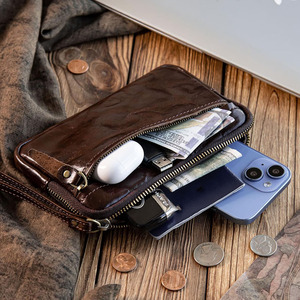Portefeuille-clutch de luxe en cuir véritable avec plusieurs compartiments zippés pour cartes, sangle amovible, idéal pour les voyages et les affaires, à vendre. - Product Image 1