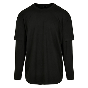 ผู้ผลิตเสื้อยืดแขนยาวสองชั้นแบบแห้งเร็ว ผ้าฝ้ายปักลายทรงบ็อกซี่ ครอปท็อปสำหรับผู้ชาย รับผลิตตามสั่งขายส่ง - Product Image 1